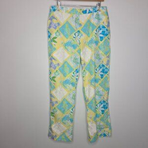 Lilly Pulitzer Vintage Mens Floral Crab Octopus Patchwork Pants Size 34 Preppy